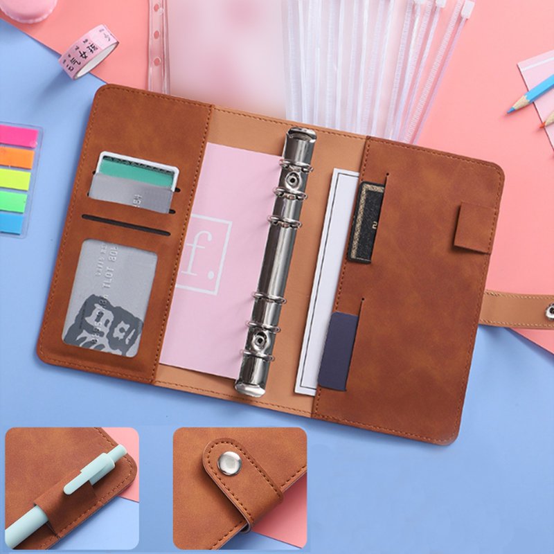 6-Ring Notebook Organizer Binder - PU Leather Personal Organizer for Women
