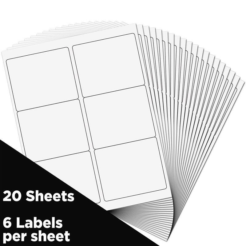 Large White Shipping Address Labels - 3 1/3 x 4 Inches, 120 Pack