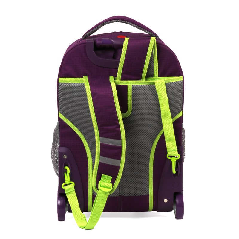 Kids Rolling Backpack 18-Inch School & Travel Bag with Wheels Purple