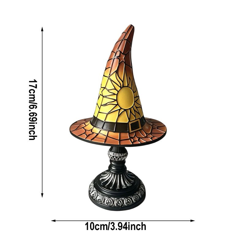 Halloween Witch Hat Lamp Tiffany-Style Night Light Decorative Table Lamp
