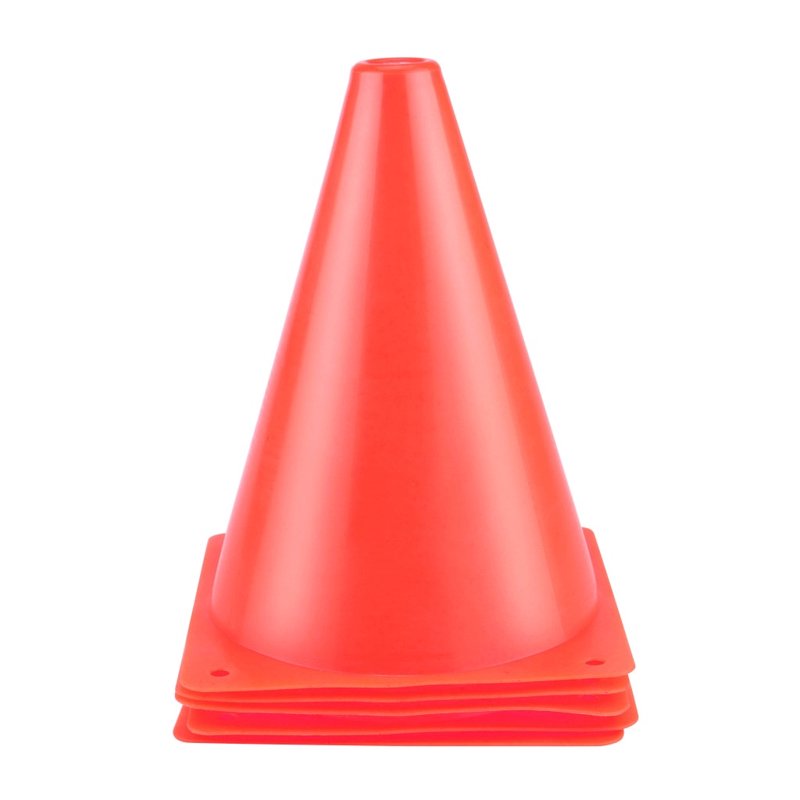 10 Pack Bright Orange Traffic Pylons - Durable Training Cones for Sports & Events