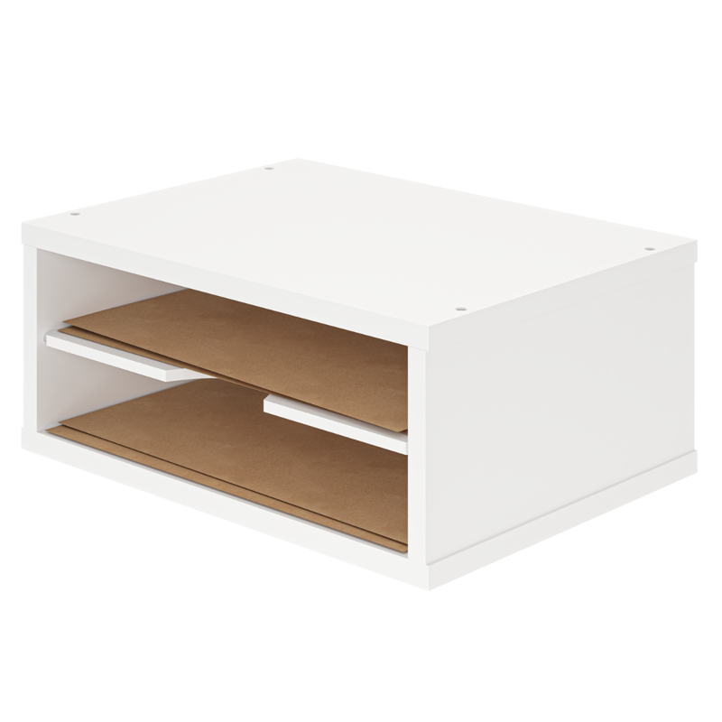 Desktop File Organizer with 2 Tiers, Wooden Mail & Paper Sorter, White