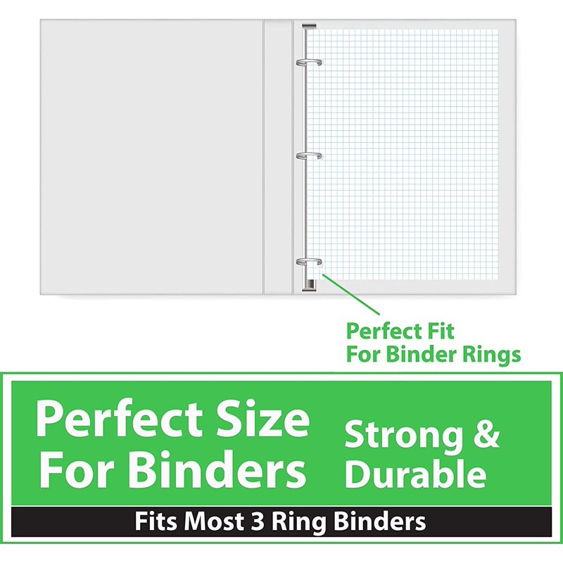 Quad Ruled Graph Paper Sheets Bulk Pack for School Office Art - 10.5 x 8, 4x4 Squares