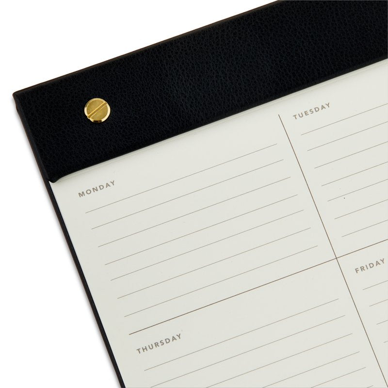 Undated Weekly Planner Pad - Simulated Leather 8.5 x 10, 60 Sheets