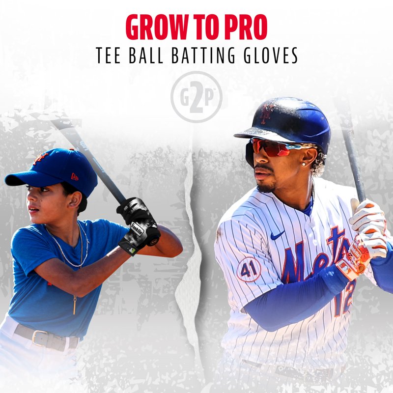 Youth Baseball and Softball Batting Gloves - Grow to Pro Fit, Textured Grip