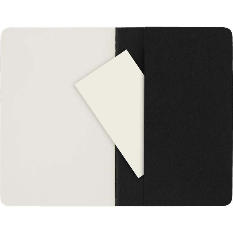 Pocket Journal Set - 3 Black Plain Notebooks for Notes & Planning