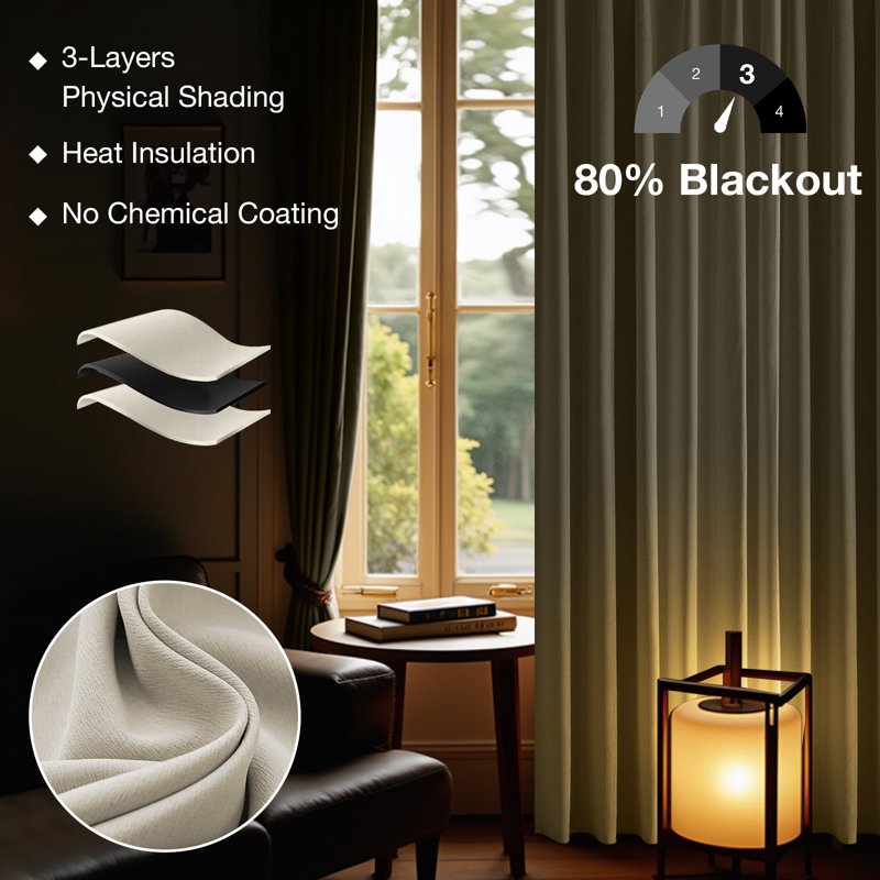 Room Divider Curtain Set with Track - Blackout Noise Insulation Partition Wall
