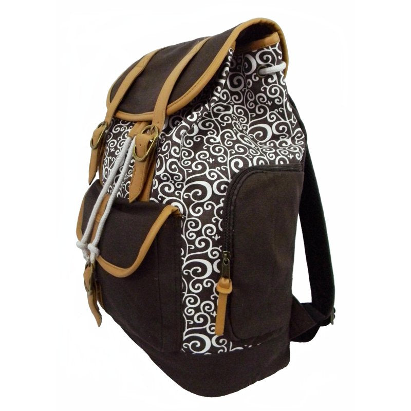 Canvas Laptop Backpack Vintage Cotton Daypack for 15.6 Inch Laptop