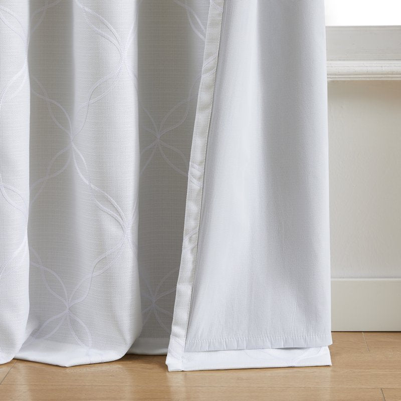 Blackout Curtains with Embroidery - Room Darkening Window Drapes 50x84