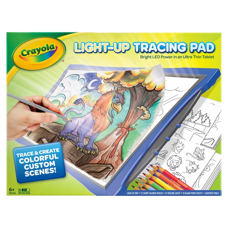 Light Up Tracing Pad for Kids and Artists with Colored Pencils - Blue