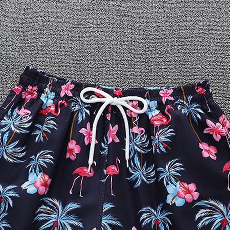 Kids Summer Ice Cream Print Hawaiian Shorts - Boys Elastic Waist Vacation Wear