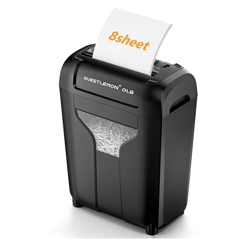 8-Sheet Cross Cut Paper & Credit Card Shredder with 4.8Gal Bin for Home Office