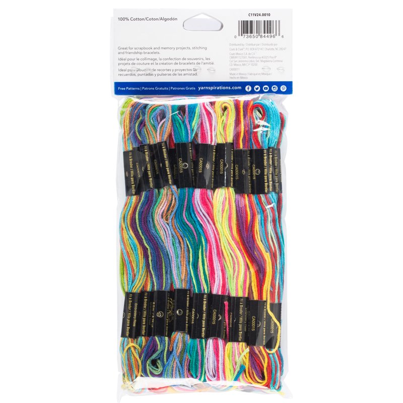 Tie-Dye Embroidery Floss Set - 24 Neon Colors, 8.75 Yards Each
