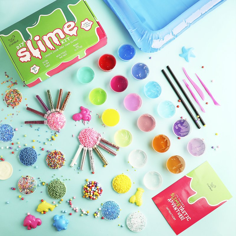 Glow in the Dark Slime Kit for Kids - 18 Vibrant Colors & 1,000+ Add-ins