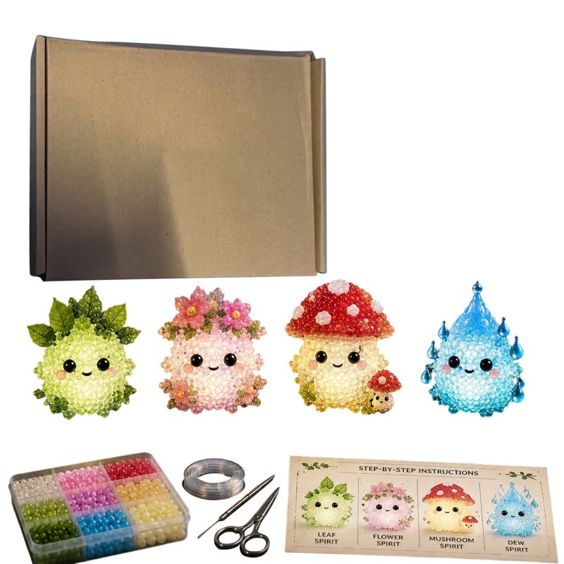 Glow-In-The-Dark Bead Kit - Luminous Dream DIY Jewelry Creatures (Variation: E-Glowing Mushroom Flower)