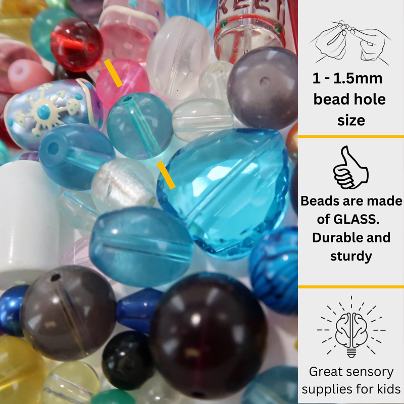Bulk Glass Beads for Jewelry Making Assortment - 2 lb DIY Craft Supplies