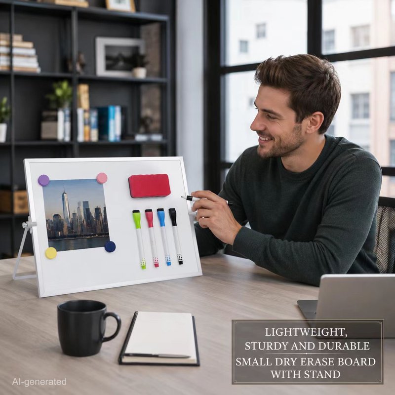 Magnetic Double-Sided Dry Erase Whiteboard with Stand & Accessories Set