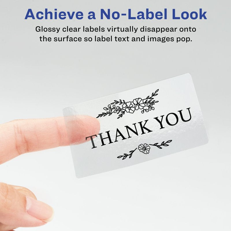 Clear Rectangle Printable Labels for Laser & Inkjet Printers 2x3 Inches - Pack of 40