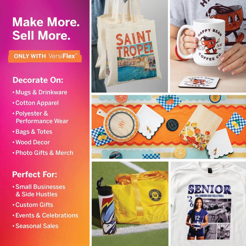 VersiFlex Sublimation Transfer Printer for Cotton, Metal & Wood | 8.5x11 Inks & Paper