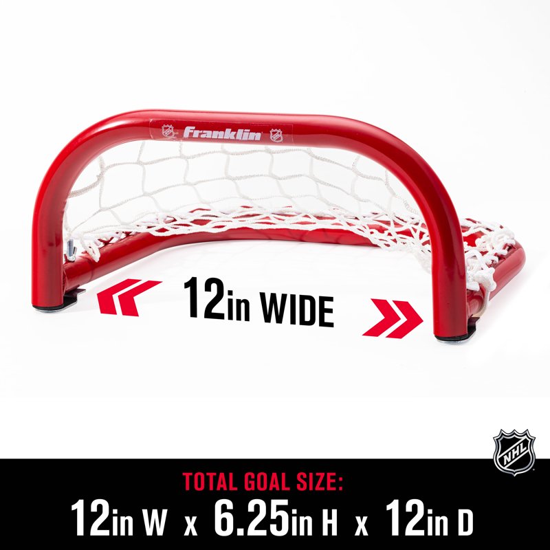 Mini Street Hockey Goal Net - 12 x 6.25 Inch Steel Practice Goal