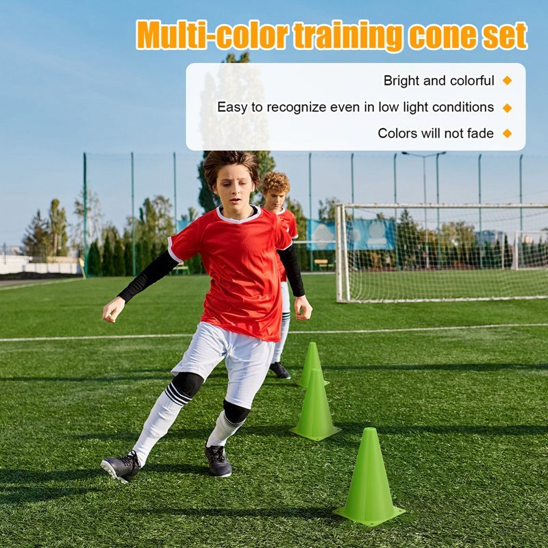 Sports Training Cones Set 24 Training Cones + 10 Disc Cones for Soccer Drills