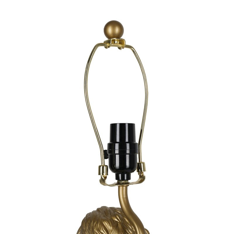 Golden Doodle Table Lamp - 18-inch Gold Finish with Linen Shade