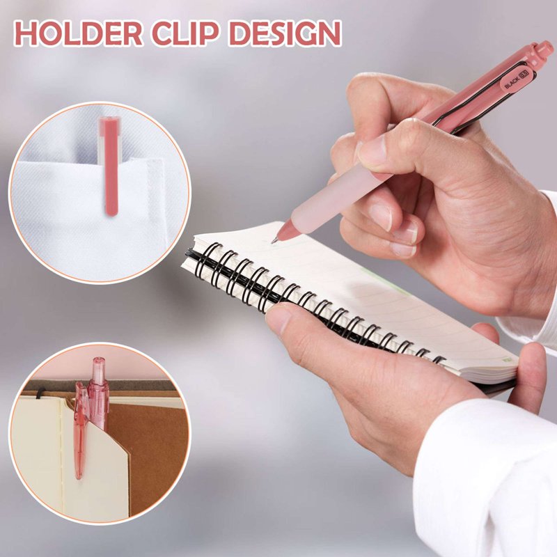7-Pack Retractable Gel Pens with Quick Dry Black Ink & Fine 0.5mm Tip