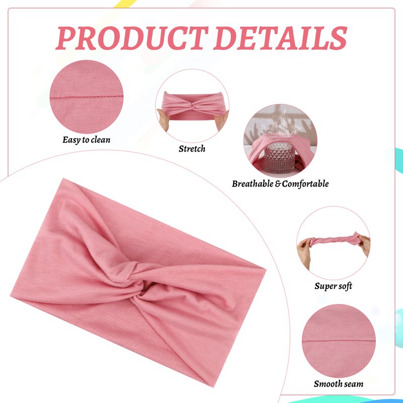 Wide Non-Slip Fashion Headbands for Women - 10 Pack Boho & Workout Styles