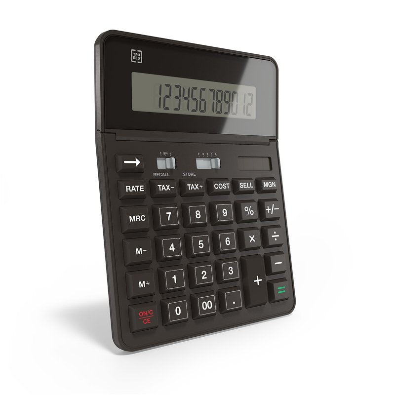 Solar and Battery Powered 12-Digit Desktop Calculator for Financial & Office Use