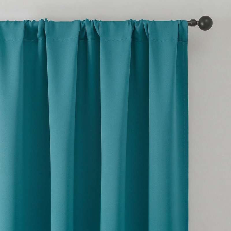 50x96 Turquoise Aether Aether 96 Inch Long Blackout Curtains - 2 Panels, Thermal Insulated, Floor-to-Cloor Drapes