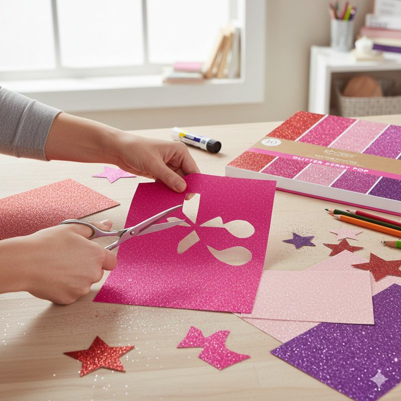 Glitter Berry Craft Paper Pad 12x12 Inches 210 GSM for Scrapbooking & DIY