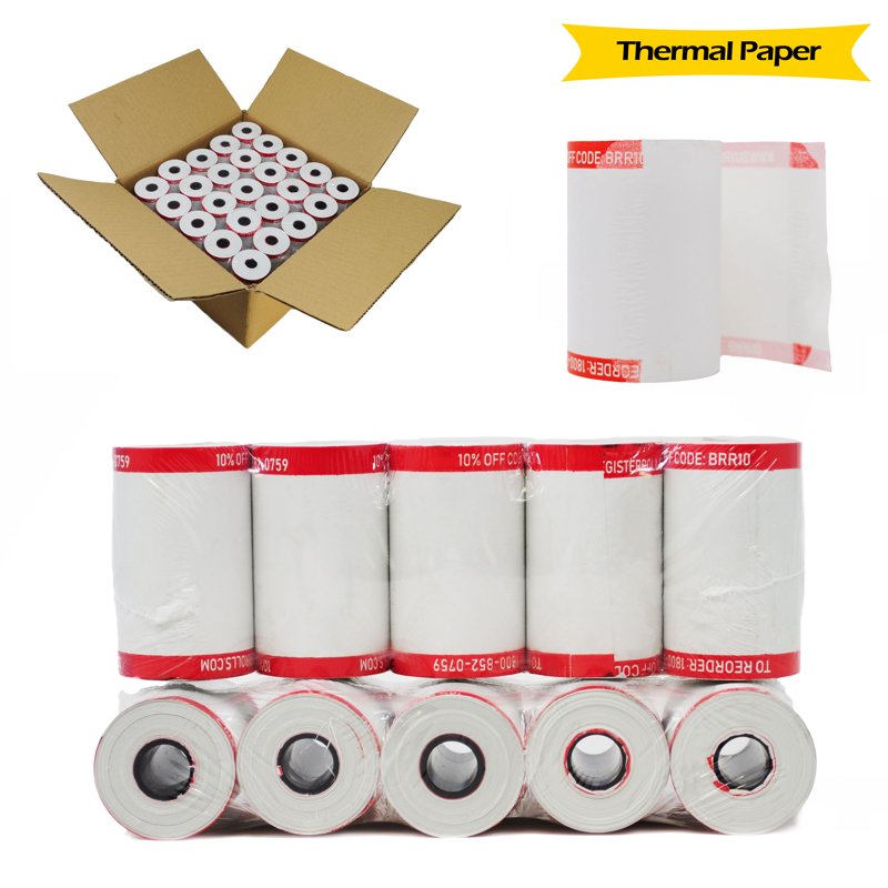 Thermal Receipt Paper Rolls 2-1/4 x 50 for Verifone, Ingenico, BPA Free - Pack of 50+