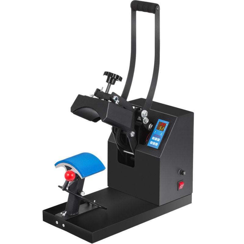 Heat Press for Hats 6x3.75 Inch Clamshell Curved Element Digital LCD Timer