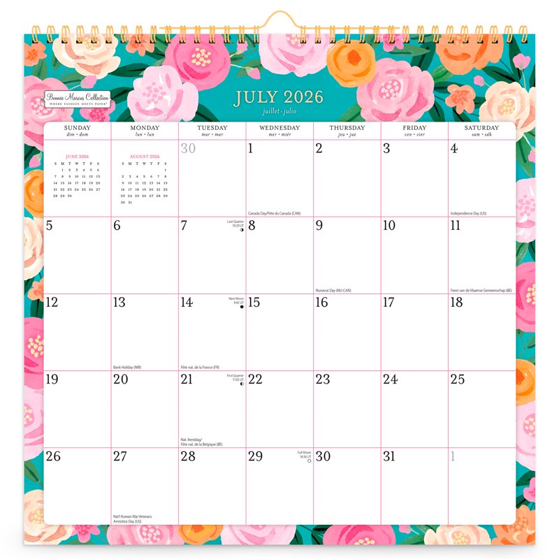 18-Month Square Wall & Desktop Calendar - Stylish Office Organizer