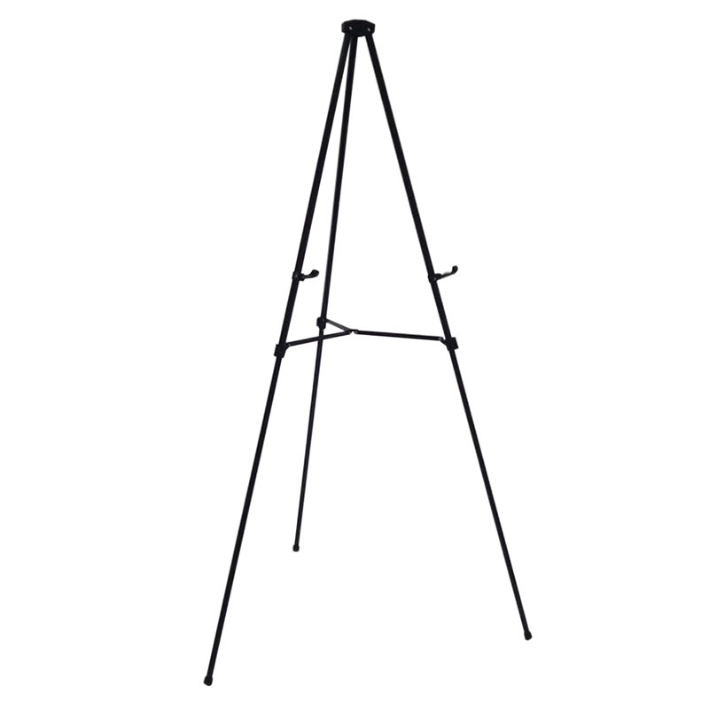 Lightweight Aluminum Telescoping Display Easel - Adjustable Height, Collapsible, Black