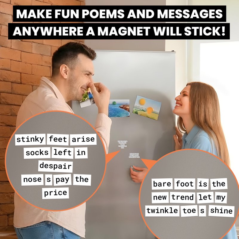 Magnetic Poetry Kit - 763 Word Magnets for Fridge Creativity & Messages