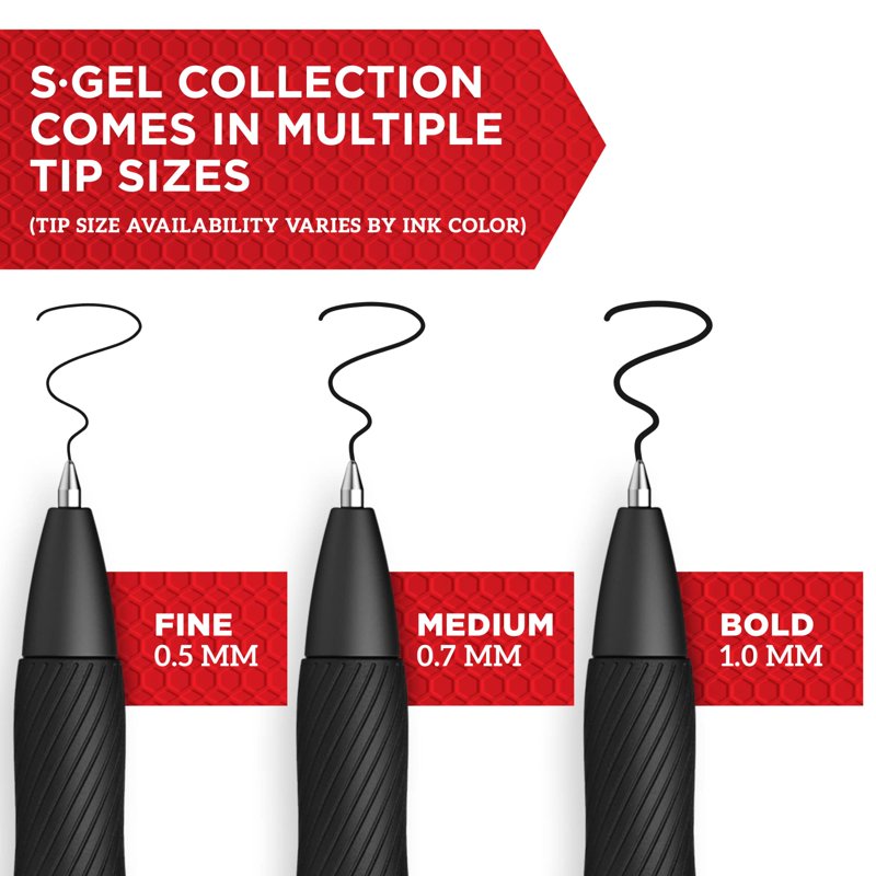 Gel Pens Pack of 36 - Medium Point 0.7mm Black & Blue Ink for Writing