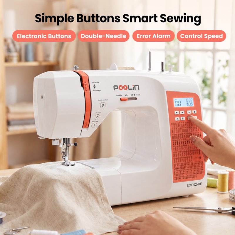 Computerized Sewing Machine with 293 Stitches LCD Screen & Extension Table