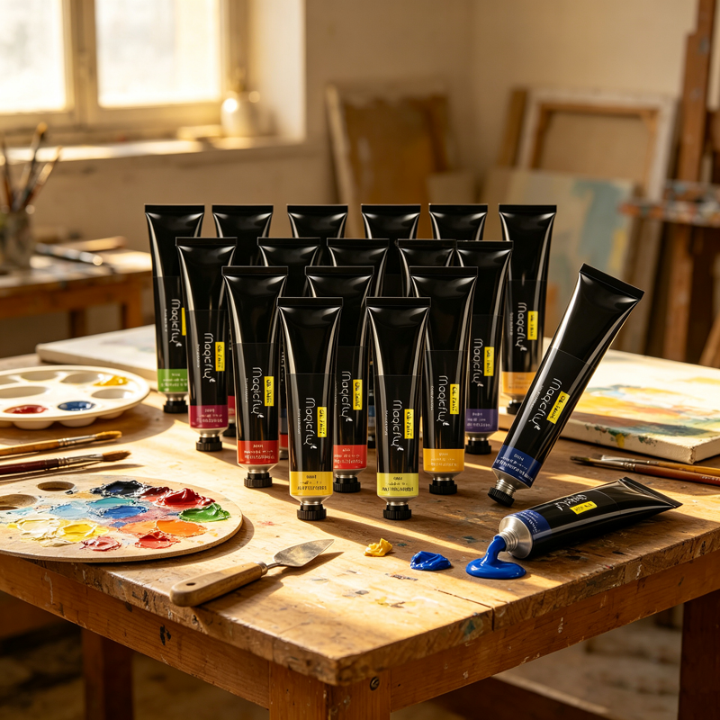 Professional Oil Paint Set - 20 Vibrant Colors in 50ml Tubes for Artists & Hobbyists