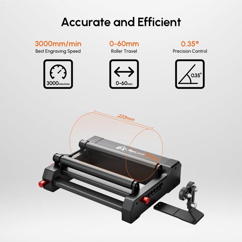 Laser Engraver Rotary Roller for Cylindrical Objects 360° Adjustment