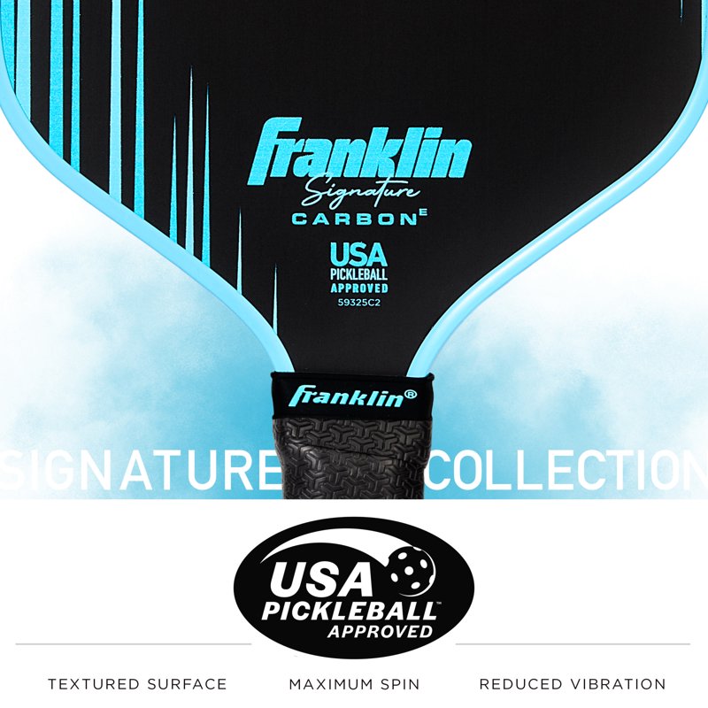 Franklin Signature Carbon Fiber Pickleball Paddle - 13mm Core, Blue Elongated