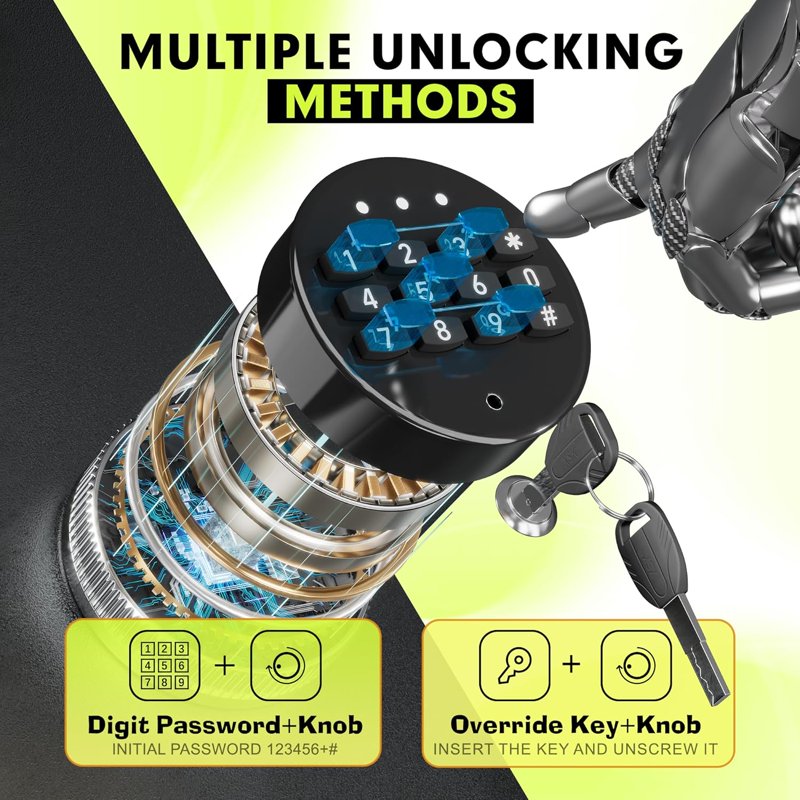 Quick Access Weapon Safe with Adjustable Shelf and Locking System
