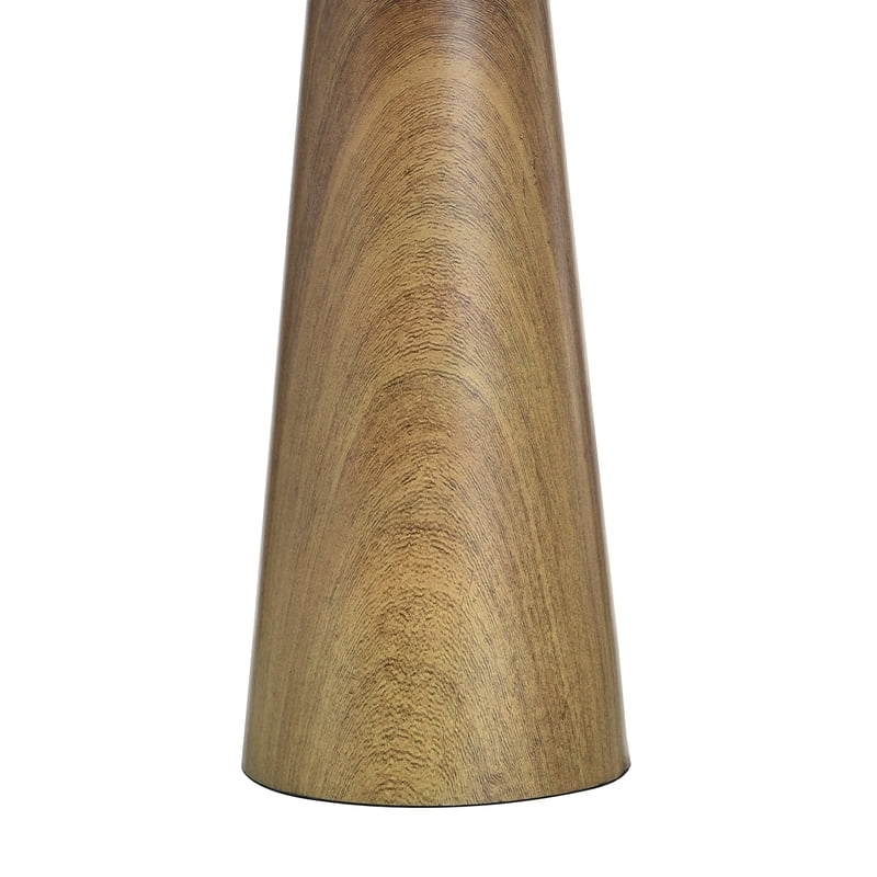 Wood Grain Finish Table Lamp with Pleated Shade - Indoor Accent Lighting