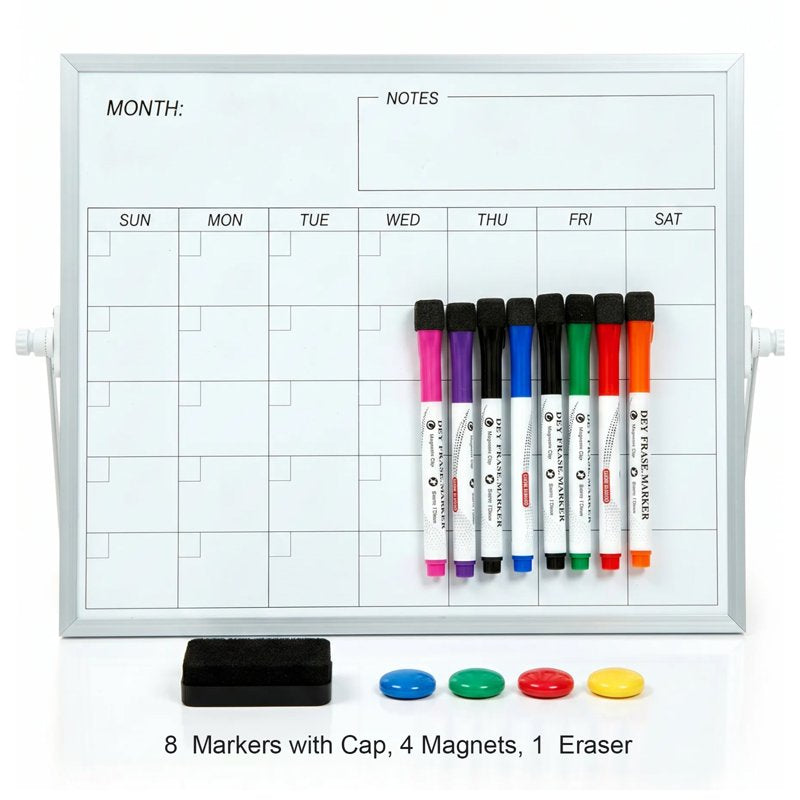 Double-Sided Magnetic Desktop Whiteboard with Stand, 16x12 inches, Office & Home Use