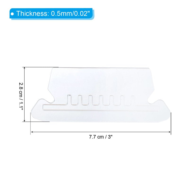3 Inch File Folder Labels 25 Pack Clear Plastic Tabs for Hanging Files