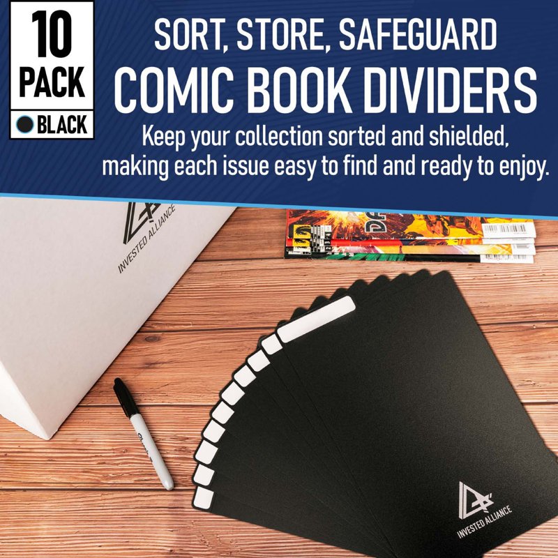 Comic Book Dividers 10 Pack - Archival Quality Plastic Storage Labels