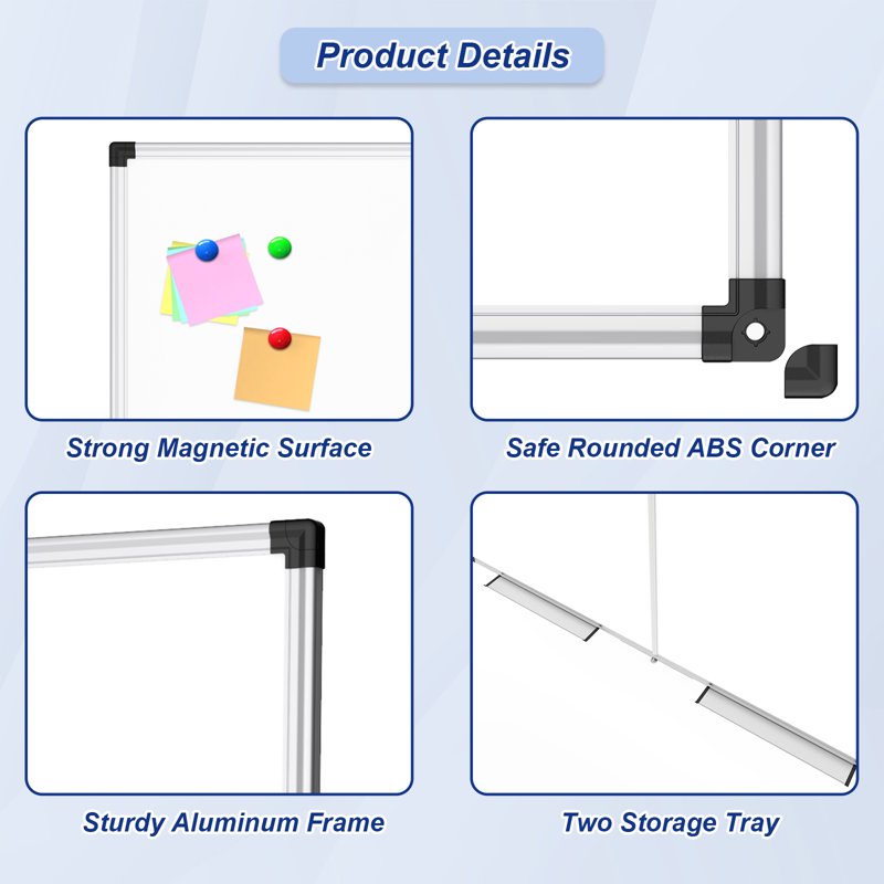 Large Foldable Magnetic Dry Erase Whiteboard for Wall & Portable Use