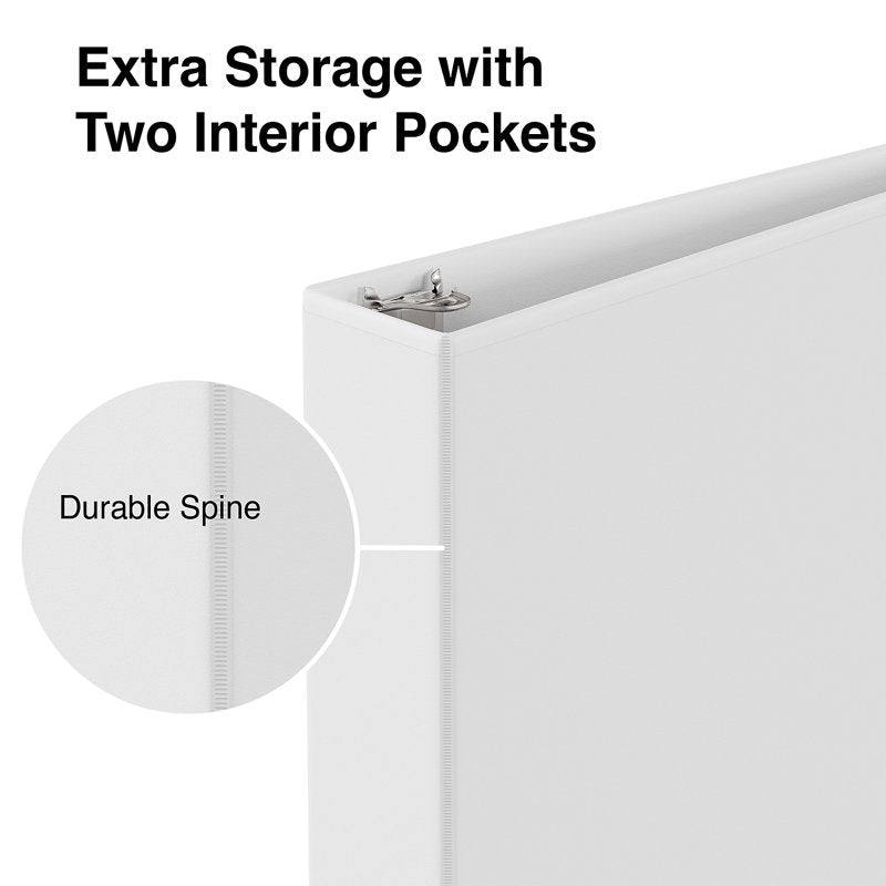 12-Pack White 1-1/2 Inch Ring View Binders with Pockets for Office & School