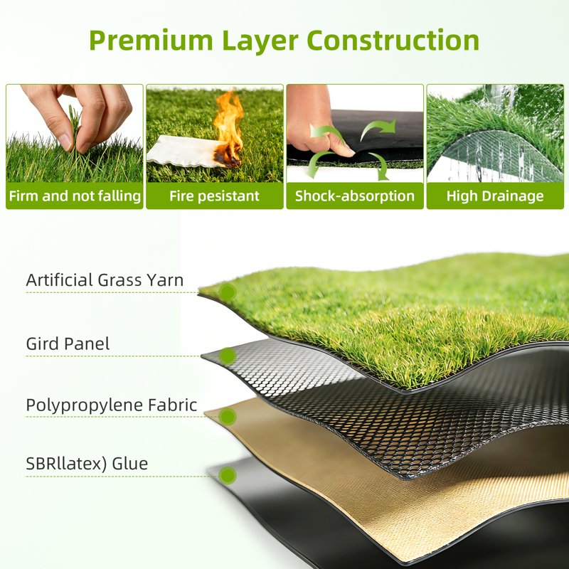 FelixKing 5x4 ft Golf Hitting Mat with Ball Tray, 26mm Turf, 6 Tee Holes, for Indoor/Outdoor Practice – Variation: 5 x 4 ft, 1.02 in, Fairway