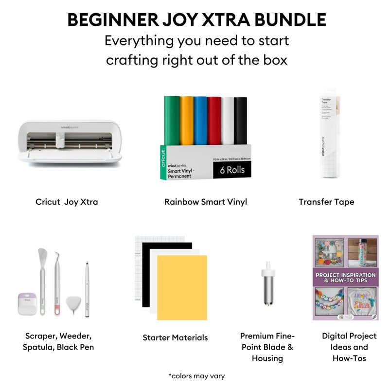 Cricut Joy Xtra Cutting Machine with Rainbow Smart Vinyl Bundle